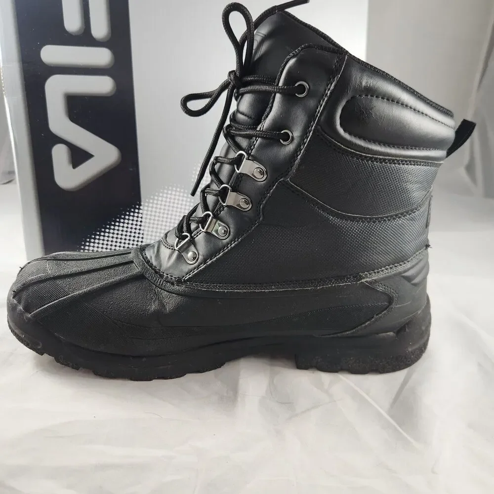 Fila Men's Sz 12 Weathertech Extreme Waterproof Duck Boots Black - Used w/ Box